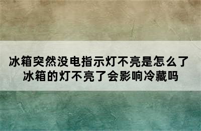 冰箱突然没电指示灯不亮是怎么了 冰箱的灯不亮了会影响冷藏吗